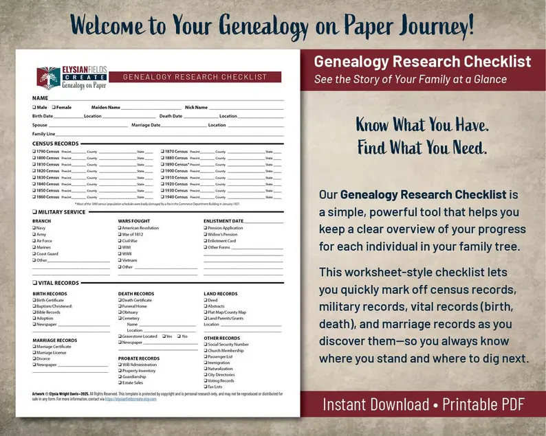 Genealogy Research Checklist